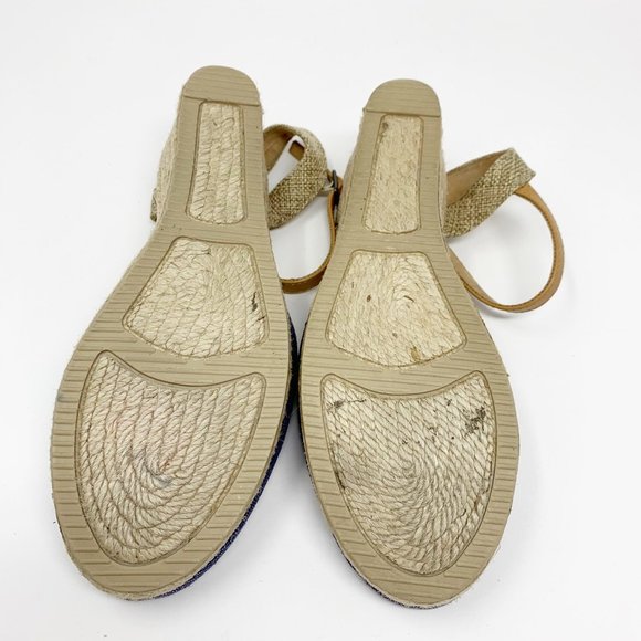 White Mountain  Blue Silver Studded Woven Heel 8 - Picture 8 of 10